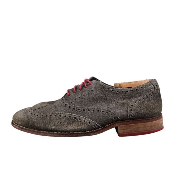 Cole Haan Shoes Mens 9 Oxford Wingtip Professional Formal Leather Classic Gray - Picture 3 of 16
